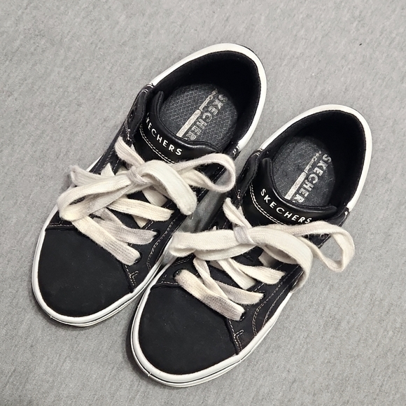 Vintage Y2K SKECHERS Chunky Puffy Platform Lug Sole Black Canvas Sneakers Shoes - Picture 6 of 17